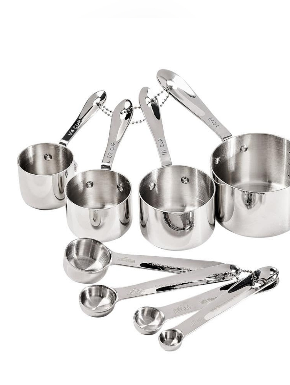 All-Clad Measuring Cup & Spoon Set - 8 Piece Stainless Steel - NEW in Box!